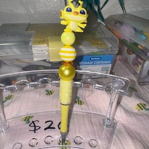 Yellow stitch and yellow beads